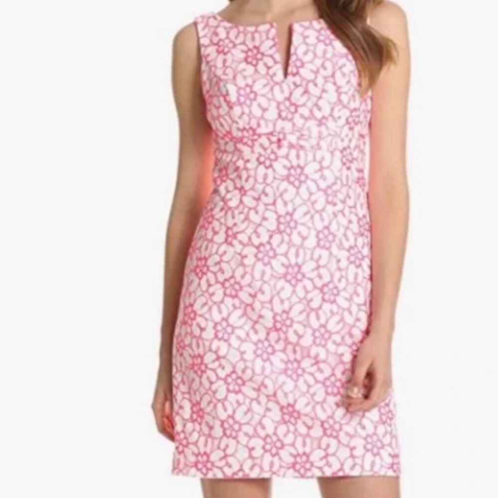 Lilly Pulitzer Womens Daena Dress in Fiesta Pink Pique Lace Sz 10